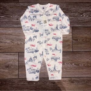 Petit Bateau Baby Front Snap Parisian Romper